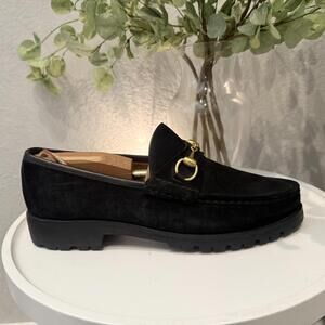 Gucci Horsebit Loafer Suede Black Men's 10D Excellent ReSoled!